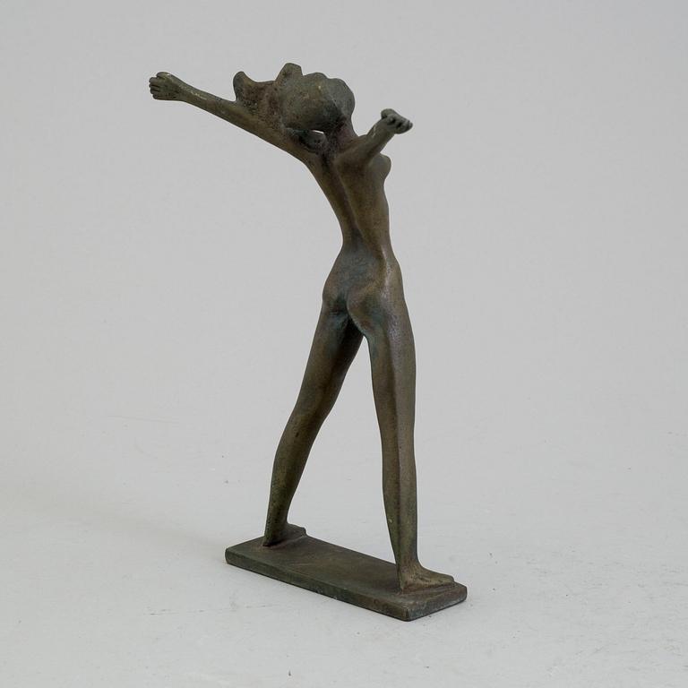 STIG BLOMBERG, bronze sculpture "Fritidsflickan", signed.