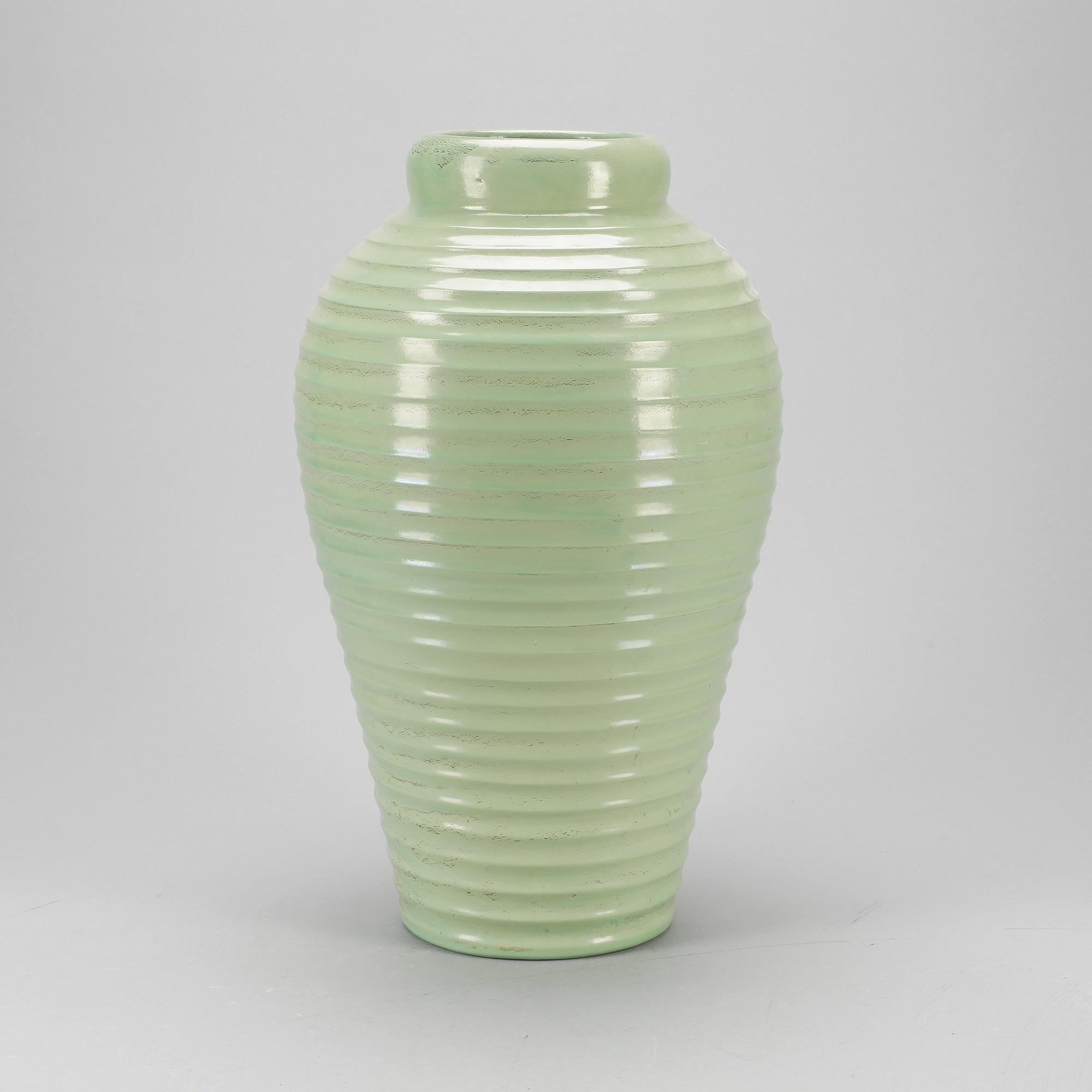 GOLVVAS, keramik, Jerk Werkmäster, Nittsjö Stenkärlsfabrik, omkr 1900-talets mitt.