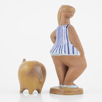 Lisa Larson, figuriner, 4 st, stengods, Gustavsberg.