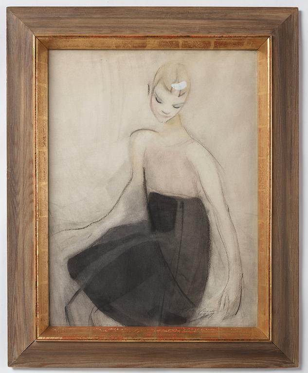 Helene Schjerfbeck, "Marta dansande (Svart kjol)" (Marta dancing [Black skirt] ).