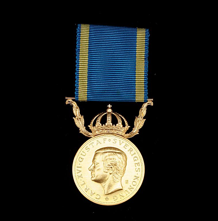 MEDALJ, 23 K guld. "För nit och redlighet i rikets tjänst". 1978. Tot vikt ca 14,6g.