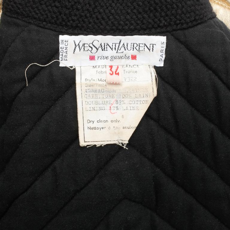 YVES SAINT LAURENT, a gold colored leather jacket.Size 34.