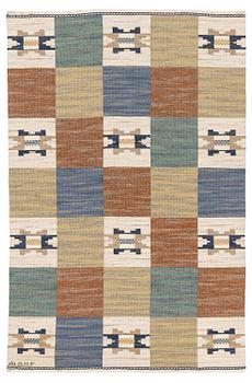 239. Märta Måås-Fjetterström, a 'Rutmattan med blått' carpet, flat weave, c. 235 x 118 cm, signed AB MMF.