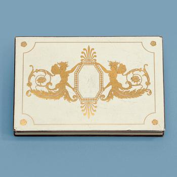 1048. A Swedish 20th century silver-gilt and enamle box, makers mark of W.A. Bolin, Stockholm 1917.