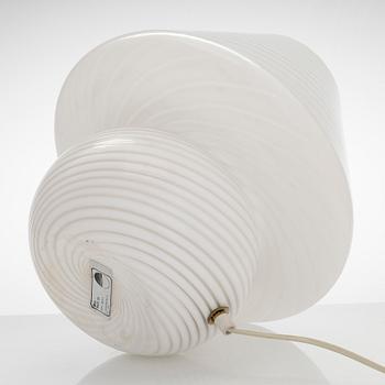 A 1980s Murano 'Mushroom' glass table light, retailer Stockmann.