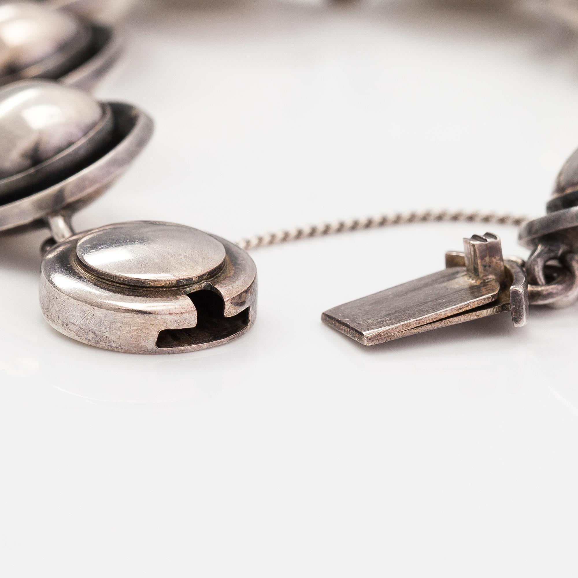 N. E. Form, Armband, ring och örhängen, sterlingsilver. Danmark.