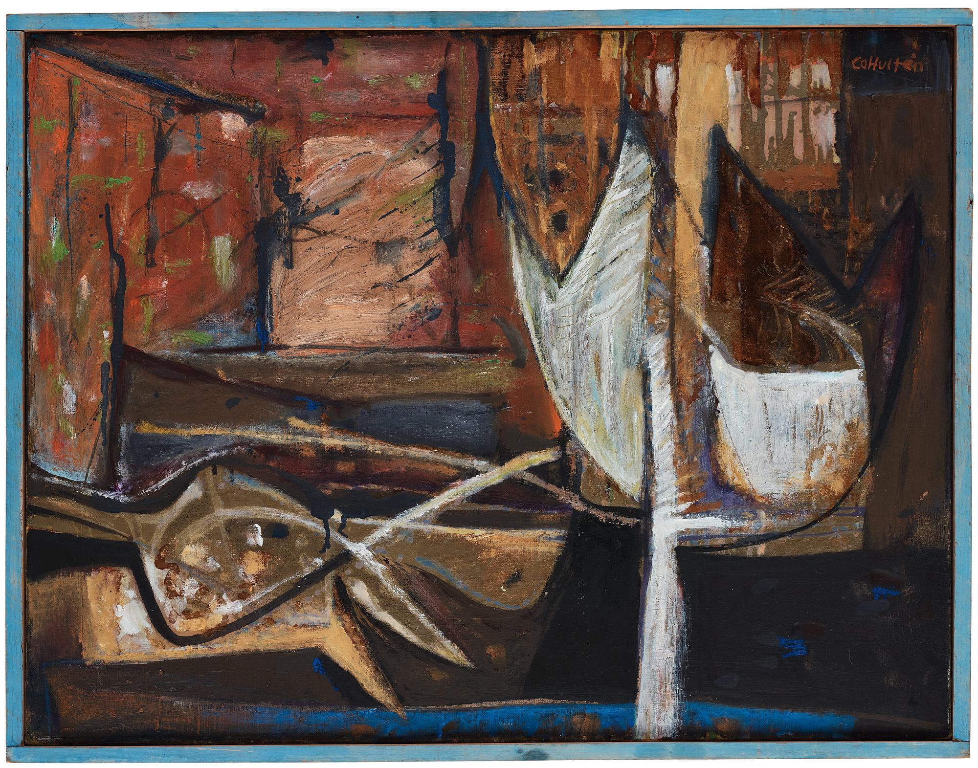 CO HULTÉN, oil on canvas, signed and signed and dated 1954 on strecther.