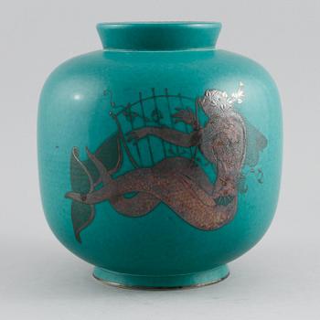 VAS, stengods, "Argenta", Wilhelm Kåge, Gustavsberg, omkring 1900-talets mitt.
