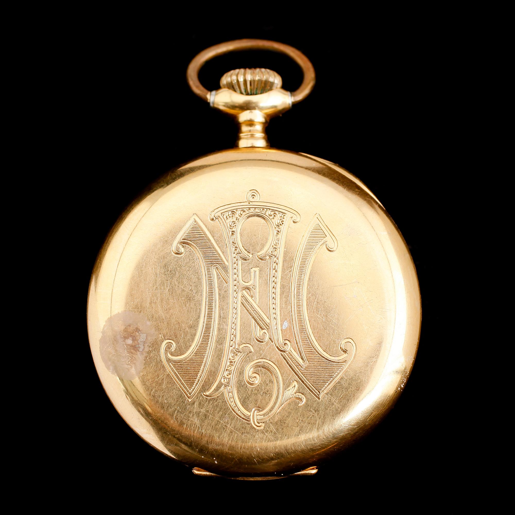 FICKUR, 18 k guld, med datering 1924. Total vikt inkl ur 90 g.