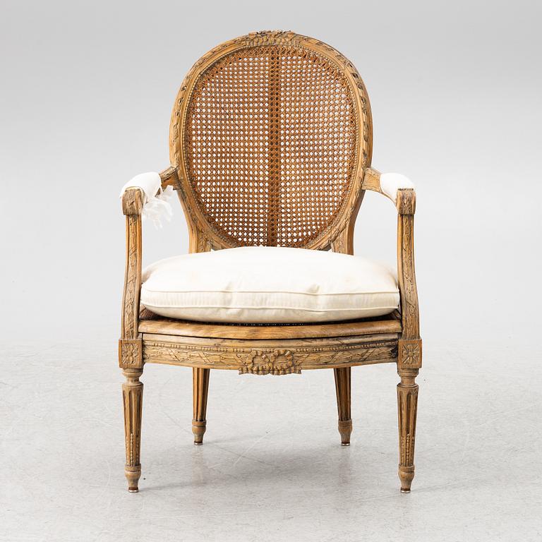 A Louis XVI-style armchair, 19th century.