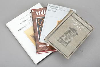 BÖCKER, 9 stycken, främst tyska möbler.