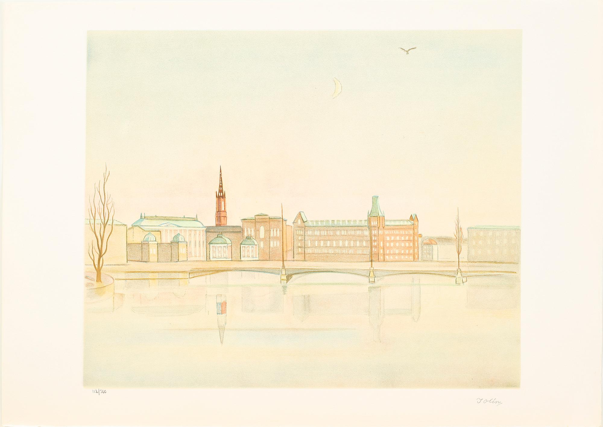 EINAR JOLIN, portfölj med 10 färglitografier, sign och numr 112/360.