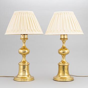 Bordslampor, ett par, 1900-talets andra hälft.