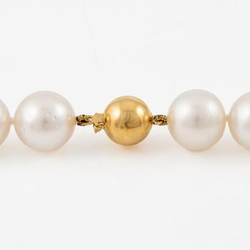 Collier odlade Söderhavspärlor lås 18K guld.