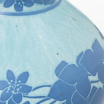 Josef Ekberg, vases, 2 pcs, flint porcelain, "Sgraffito", Gustavsberg 1914 and 1920.