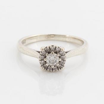 Brilliant-cut diamond ring, total 0,30 ct according to engraving.