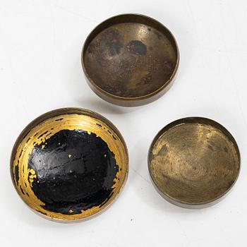 Mine compasses 3 pcs, one marked Rosén Falun, 19th century.