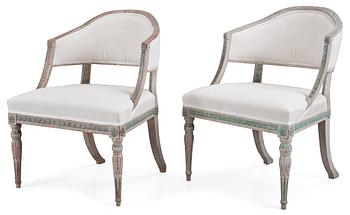 525. A pair of late Gustavian armchairs, circa 1800.