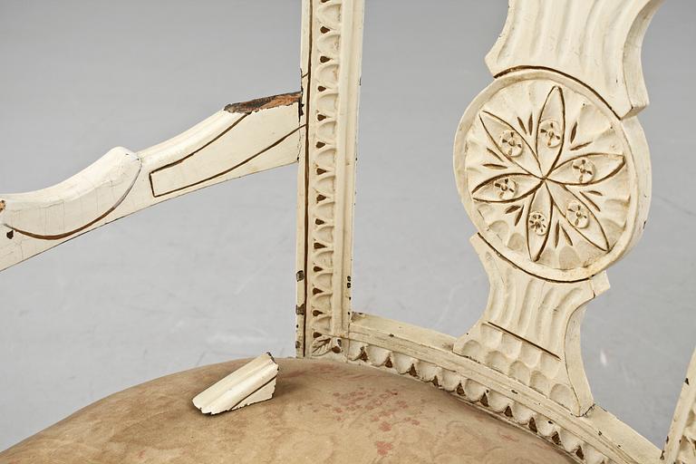 KARMSTOLAR, ett par snarlika, provinsarbeten, 1800-talets första hälft.