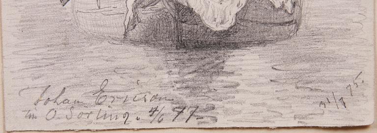 JOHAN ERICSON, blyerts, sign o dat.