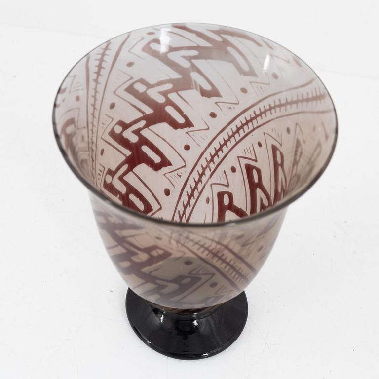 Edward Hald, a graal glass vase, Orrefors 1938.
