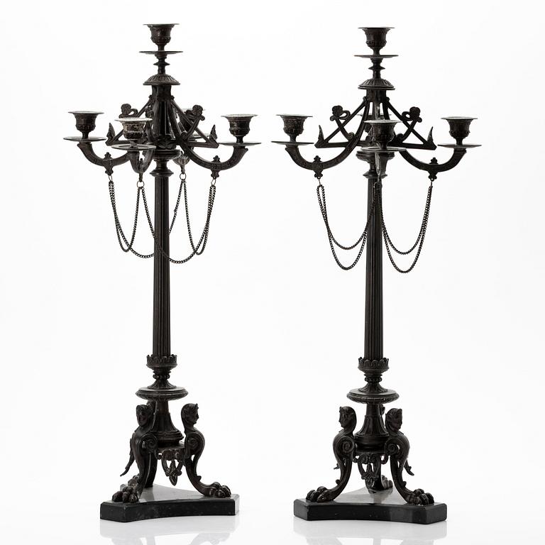 Candelabra, a pair, Empire style, early 20th century.