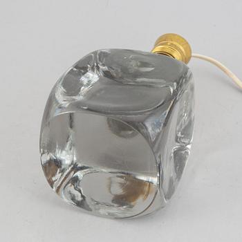 Bordslampa, glas, 1900-talets mitt.