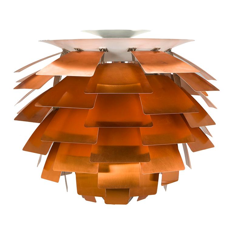 Poul Henningsen, a 'PH Artichoke' / 'PH-Kotte' copper ceiling light, Louis Poulsen, Denmark, turn of the decade 1960/70.