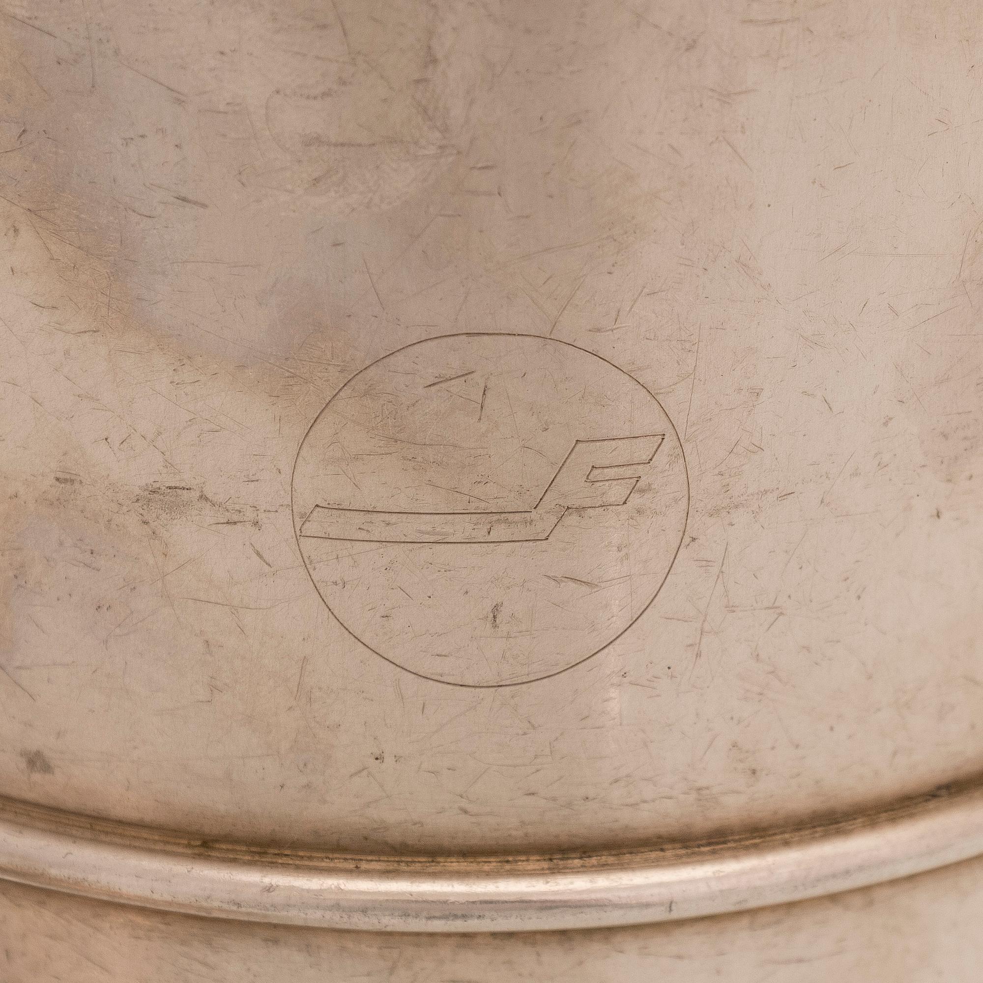 Tapio Wirkkala, A 3-piece serving ware "Cumulus" made to order for Finnair, Kultakeskus (Hopeakeskus). Designed in 1968.