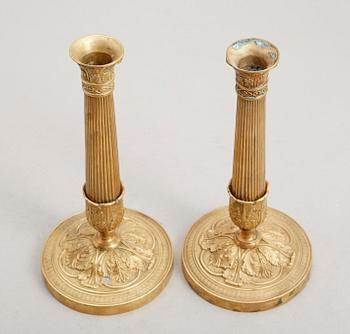 LJUSSTAKAR, 1 par, empire, 1800-talets första hälft.