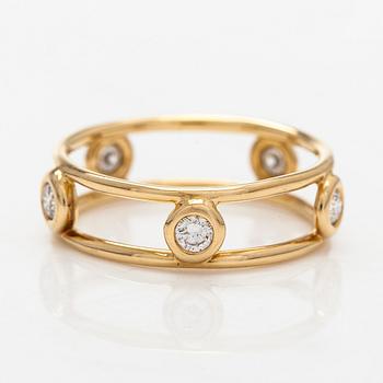 Tiffany & Co, Elsa Peretti, ring, "Diamonds by The Yard", 18K guld och briljantslipade diamanter.