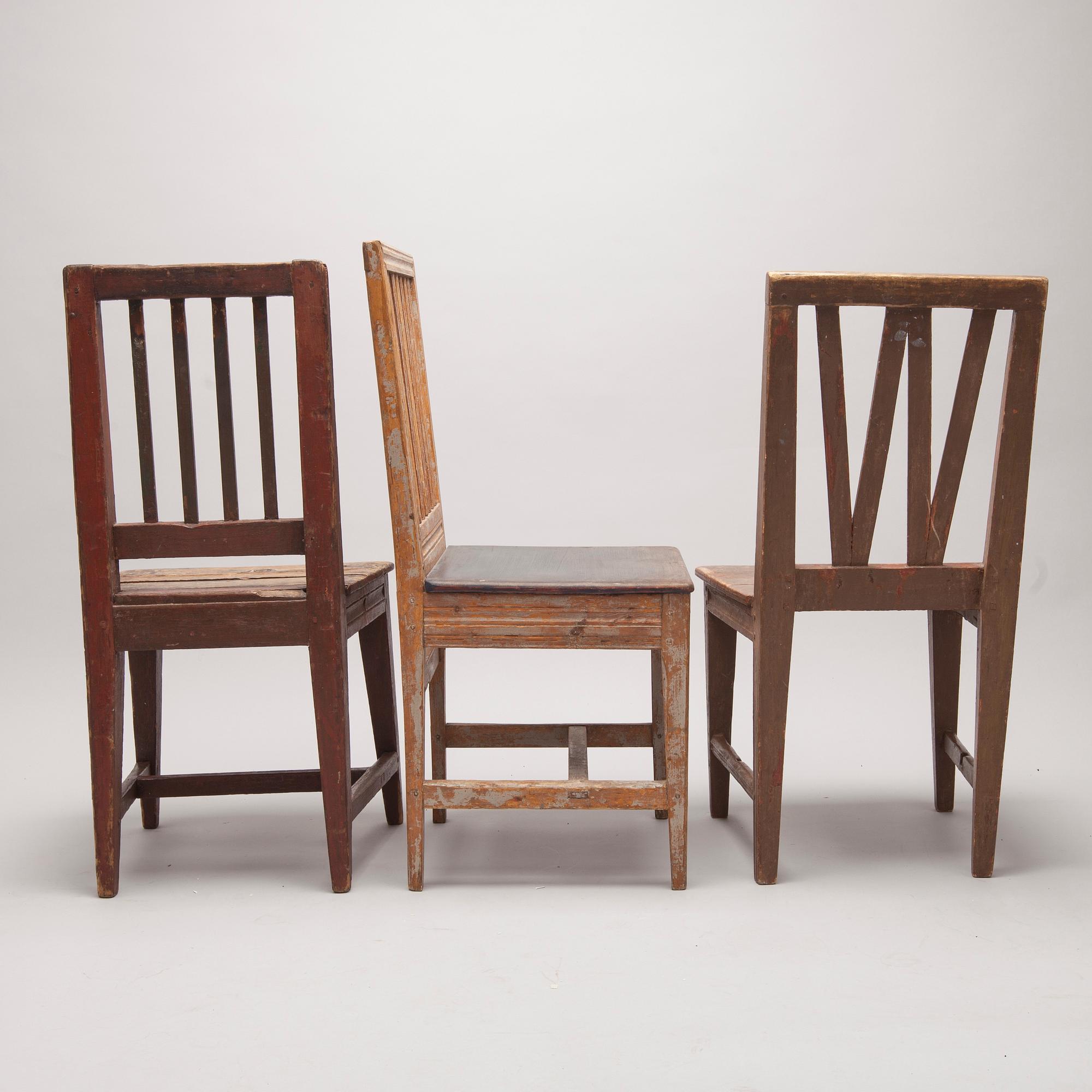 STOLAR, 3 st, allmoge, 1800-tal.