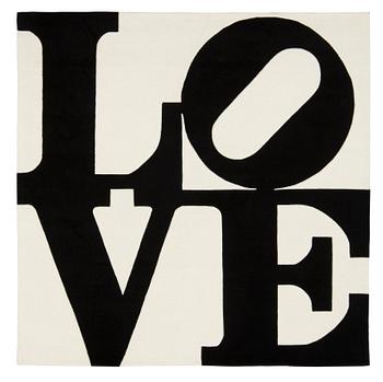 119. Robert Indiana, MATTA. "Black on White", Chosen love. Handtuftad 1995. 246 x 245 cm. Robert Indiana.