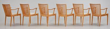 KARMSTOLAR, 6 st, Albin Johansson, Stockholm, 1950/60-tal.
