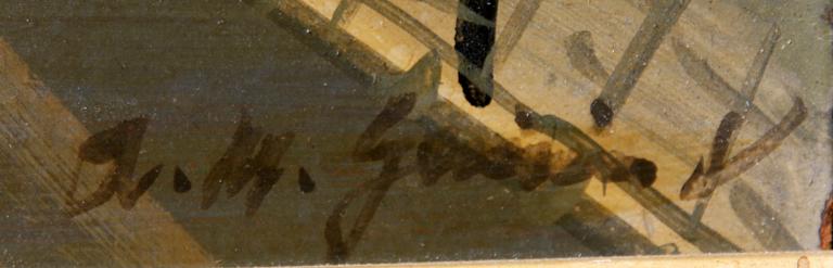 ARMAND MARIE GUERIN, olja på pannå, sign.