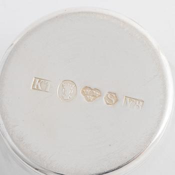 Bägarer, 8 st, silver, K.Torndals Juvelerare Ab, Stockholm, 1949.