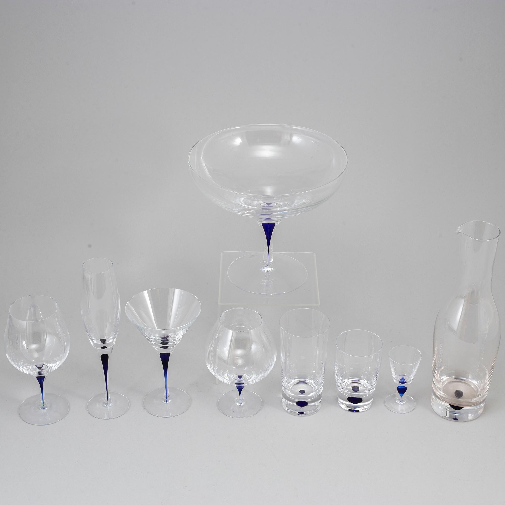 ERIKA LAGERBIELKE, glasservis, 62 delar, "Intermezzo", Orrefors.