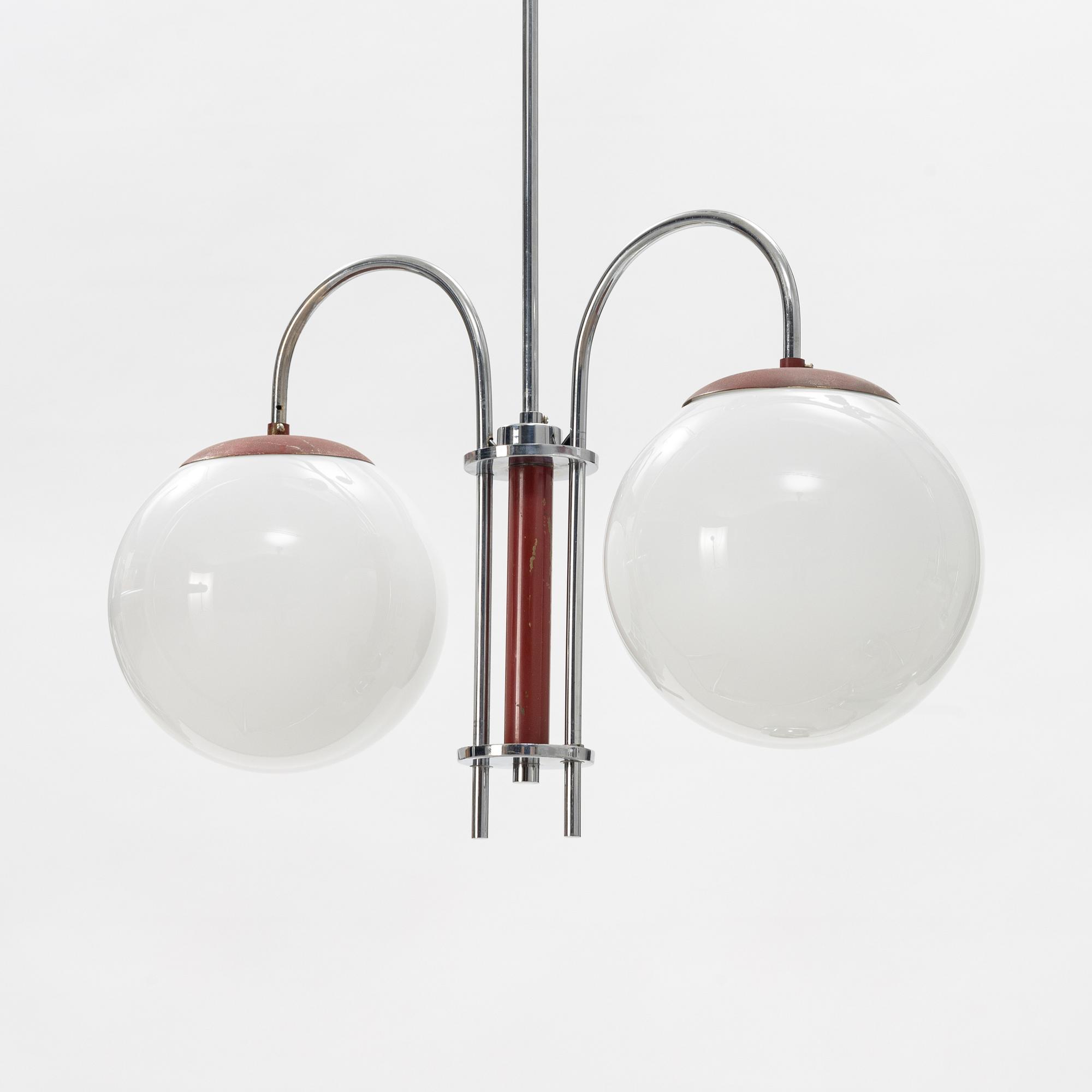 A 1930's Art Déco ceiling lamp.