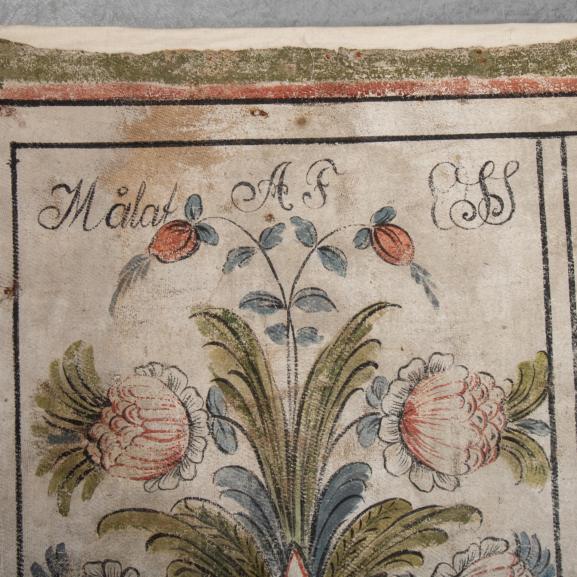 A swedish folk art painting, dated 1826.