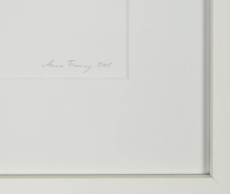 Anna Finney, two drawings, pencil, signed and dated 2005.