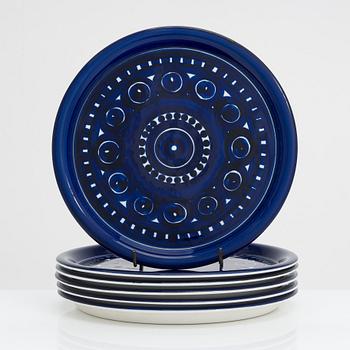 Ulla Procopé, six porcelain chargers / dishes 'Valencia' for Arabia.