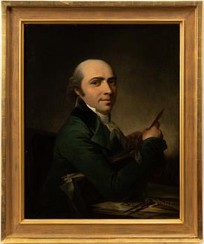 Christian August Lorentzen, Portrait of an architect at his desk.