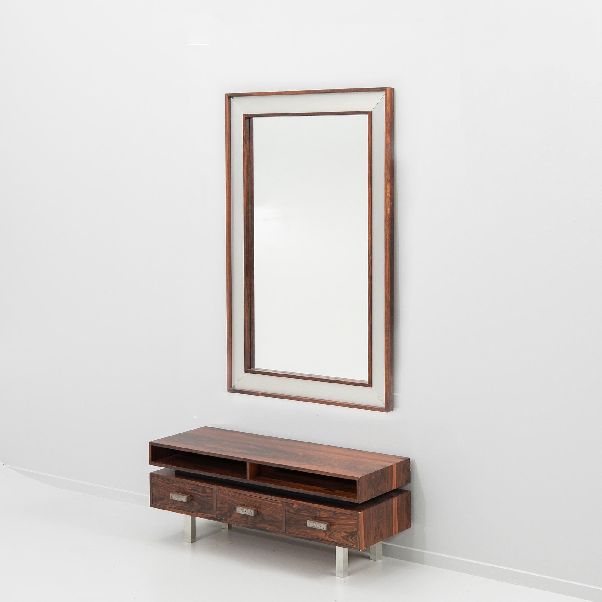 Hallway cabinet with mirror, "Ambassador", AB Nybrofabriken, Fröseke, 1960s.