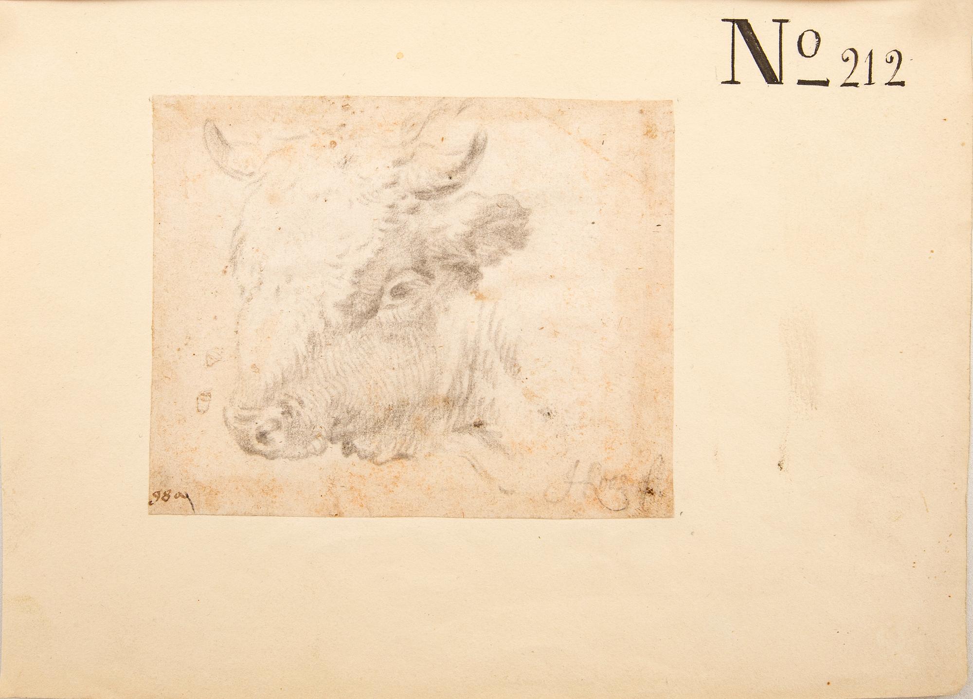 Johan Heinrich Roos, animal studies, three pieces, 17th century.