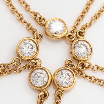 Tiffany & Co, Elsa Peretti, armband, "Diamonds by the Yard", 18K guld med diamanter.