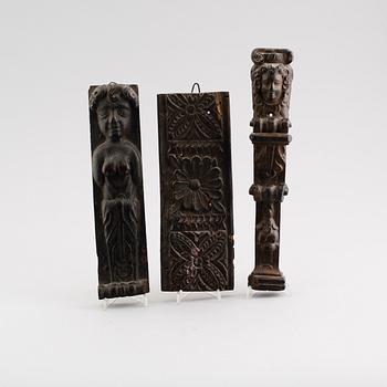 DEKORELEMENT, 3 delar, barock, sydeuropa, 1700-tal.