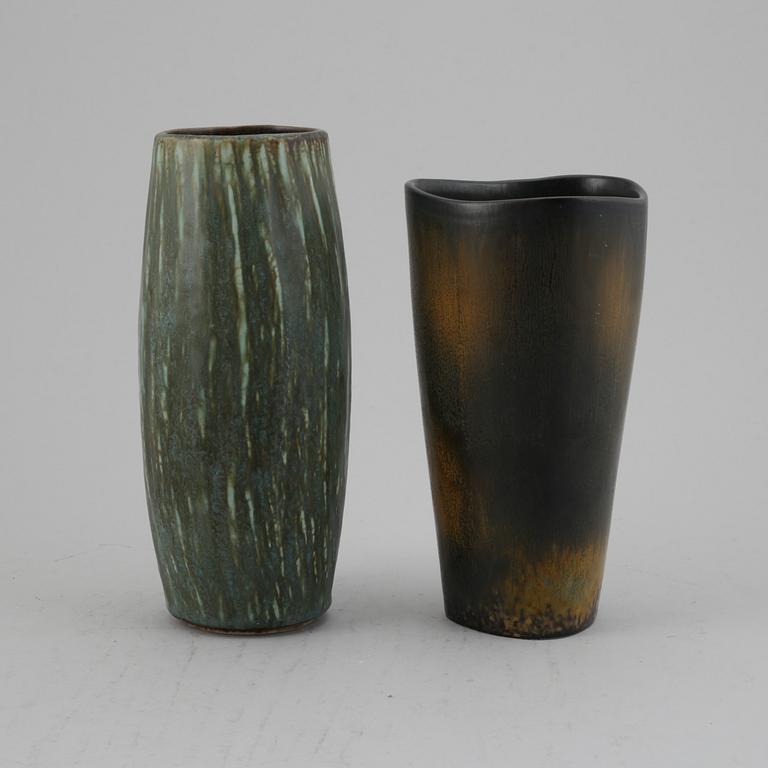 Gunnar Nylund, earthenware vases, Rörstrand, Sweden, mid 20th century.