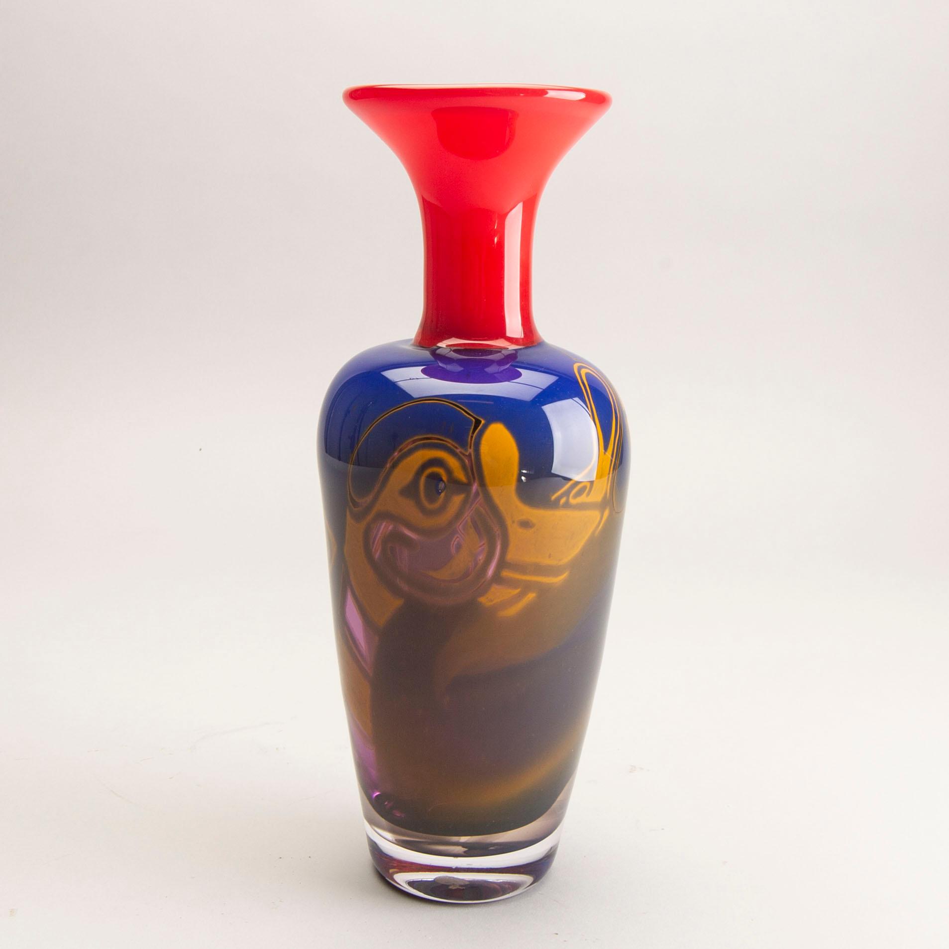 Elna Melusine Jolom, a signed and dated graal glass vase 2014.