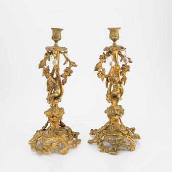 A pair of late 19th century Neo Rococo candelsticks.