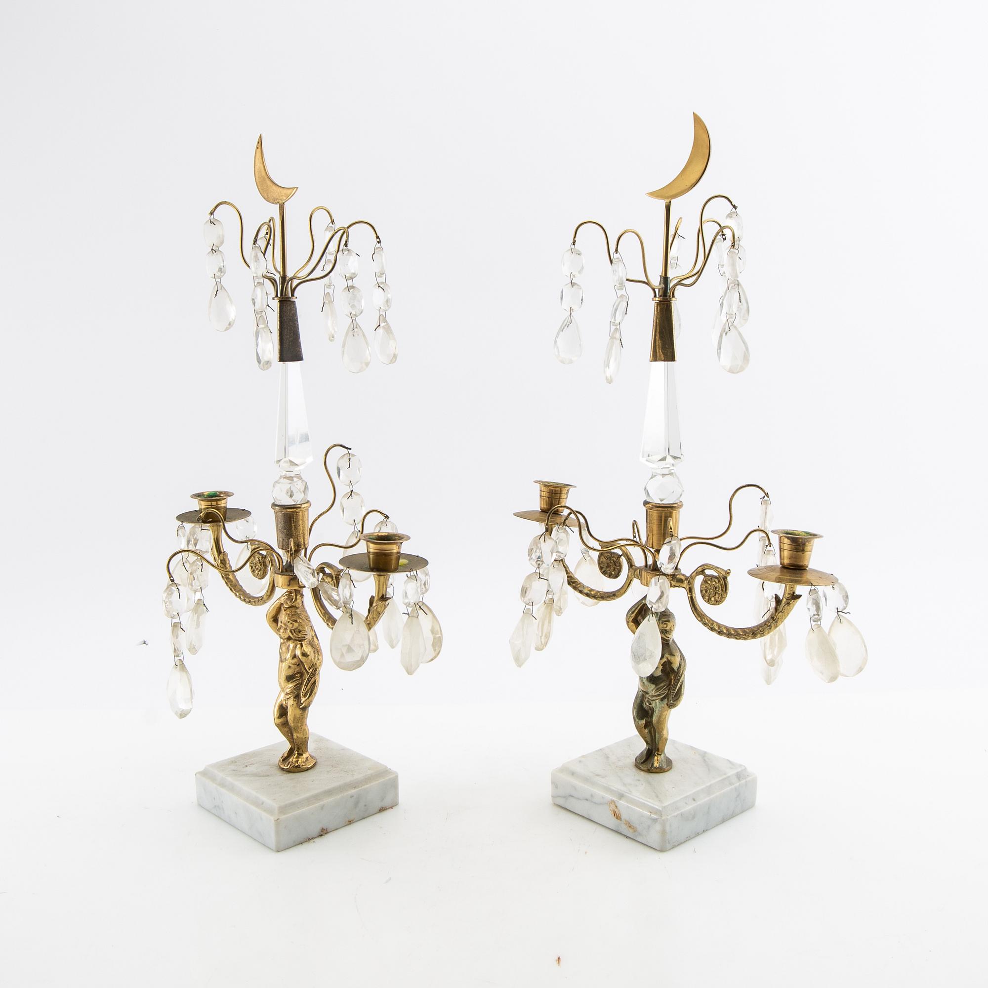 Candelabras a pair, Gustavian style, mid-20th century.